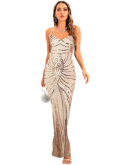 Evening Dress Strap Retro Dress Maxi Dress