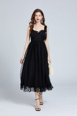 Love Flocking Dimensional Tube Top Suspender Dress