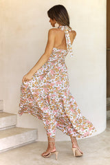 Vacation Halter Sleeveless Maxi Cutout A Line Dress