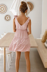 Vacition Solid Sleeveless Short A Line Dress