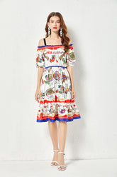 Daily Printed A Line Cami Knee Dress