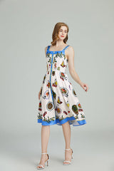 Vestido estampado sin mangas hasta la rodilla