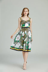 Vestido camisero estampado sin mangas hasta la rodilla