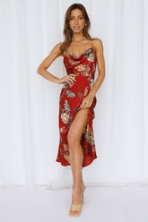 Vacation Floral Cami Maxi A Line Dress