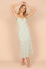 Vestido de gasa con cuello halter en V