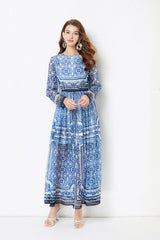 Elegant Daily Long Sleeve A Line Maxi Dress