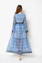 Elegant Daily Long Sleeve A Line Maxi Dress