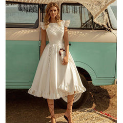 Dunhuang Kurzarmkleid mit Taillenformung, Petticoat