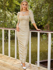 Off Shoulder Slim Hip Wrapped Dress Backless Dress