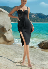 Vestido elegante con abertura, vestido de noche ajustado, vestido de fiesta