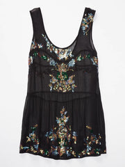 Vestido bohemio con lentejuelas y espalda descubierta