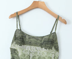 Vestido tubo estampado con cordones