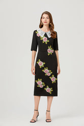 With A Five Quarter Cuff Belt Split Dress