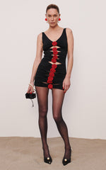 Elegant Mesh Sleeveless Floral Black Dress Manufacturers