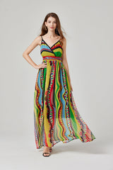 Sleeveless V Neck A Line Elegant Dress