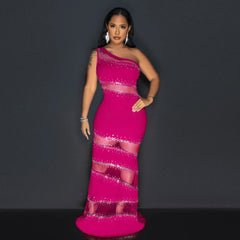 Vestido sin mangas con costuras de homenaje, malla perforada y color liso