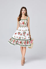 Vestido ajustado con tirantes y estampado de posicionamiento