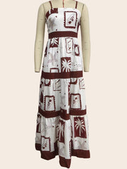 Vestido informal de tirantes con escote pronunciado y encaje, con artesanía amplificada