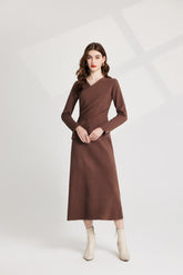 Thickened Base Knitted Sweater Vest Dress Two Piece Set