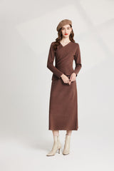 Thickened Base Knitted Sweater Vest Dress Two Piece Set