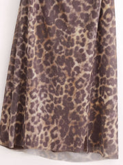 Halter Animal Printed Tulle Dress