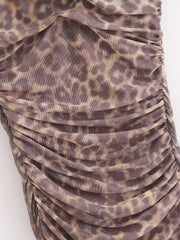 Halter Animal Printed Tulle Dress