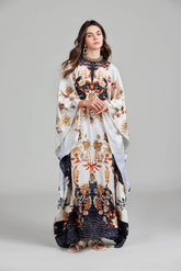 Print Floral Crew Neck With Slit Dress