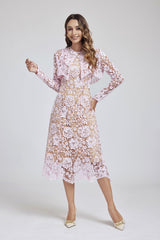 Lace Buckle Blouse DressTwo Piece Set