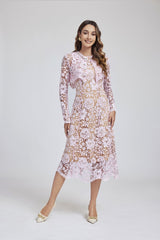 Lace Buckle Blouse DressTwo Piece Set