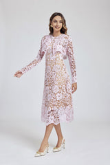 Lace Buckle Blouse DressTwo Piece Set