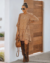 Vestido floral de manga larga con mangas princesa, vestido holgado para casa