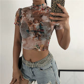 Kurzes Top mit Cherub-Print