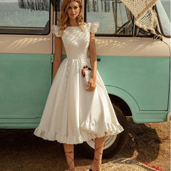 Dunhuang Kurzarmkleid mit Taillenformung, Petticoat