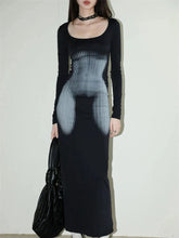 Maxikleid mit 3D-Bodyprint