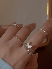 4 Stücke Schlichter Ring mit Schmetterling Dekor