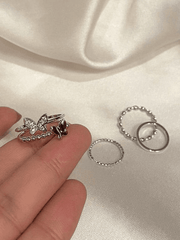 4 Stücke Schlichter Ring mit Schmetterling Dekor