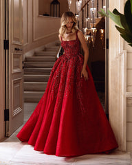 Red Sweetheart Side Split Tea-Length Formal Evening Dress