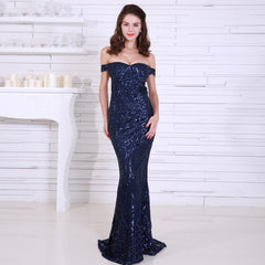 Dress Sequined Tube Top Mopping Banquet Party Evening Dress Fishtail Dress Prom Formal Gown
