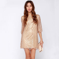 Vestido mini con cuello redondo y estampado de secuoya