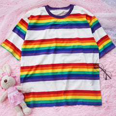 90er Kinder Regenbogen T-Shirt