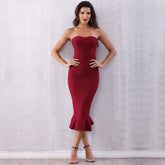 Mid-Waist Solid Color Prom Formal Gown