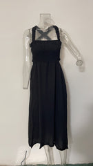 Maxi Casual Solid Color Cotton Linen Sleeveless Dress Summer