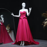Fuchsia Sweetheart Ruffles Floor-Length Dress