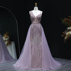 Dusty Champagne Pink Evening Dresses with Overskirt