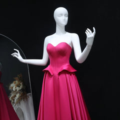 Fuchsia Sweetheart Ruffles Floor-Length Dress