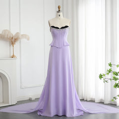 Lilac Corset Satin Evening Dress