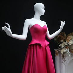 Fuchsia Sweetheart Ruffles Floor-Length Dress