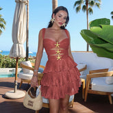 A Shaped Tiered Dress One Piece Beach One Piece