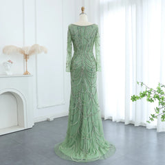 Green Mermaid Square Neckline Tulle Party Dress