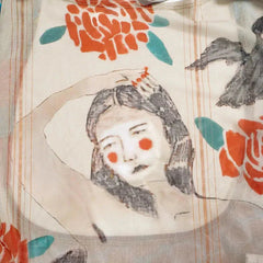 Rückenfreies Crop Top mit abstrakter Frau